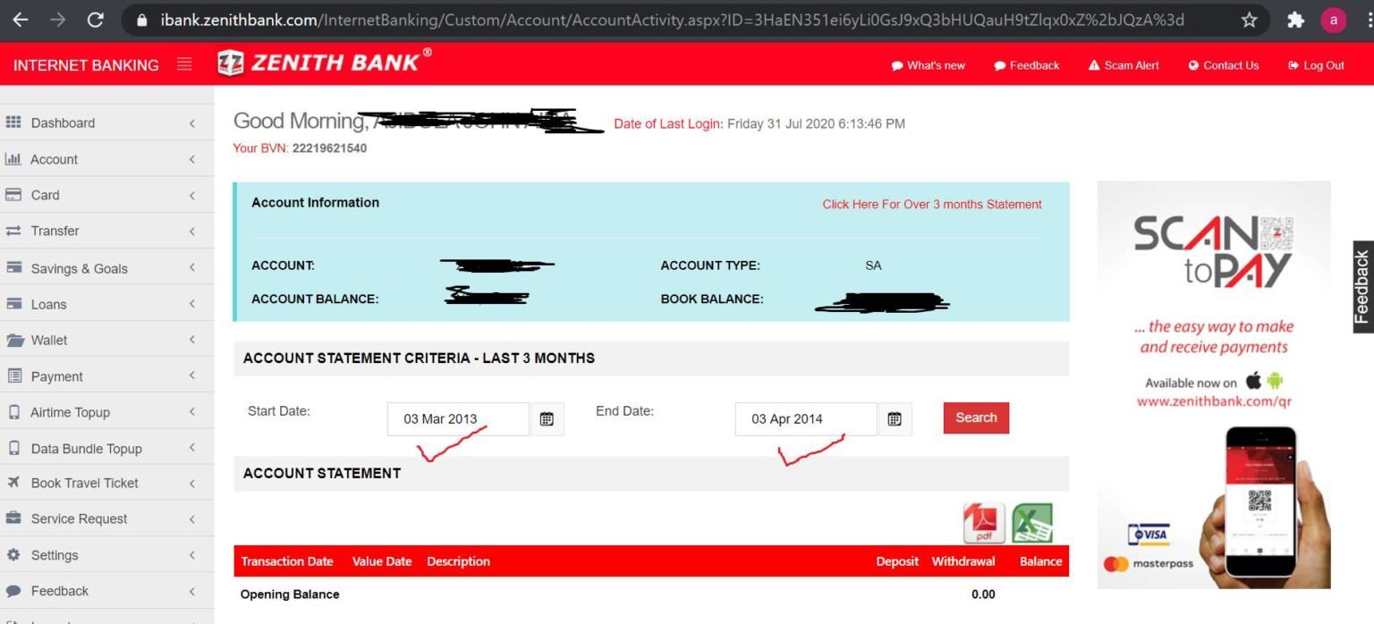 How to check and print Zenith Bank Account Statment (with pictures) Info, Guides, and Howtos.