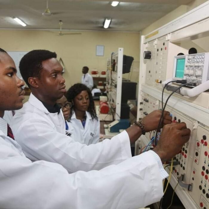 covenant university students in a lab