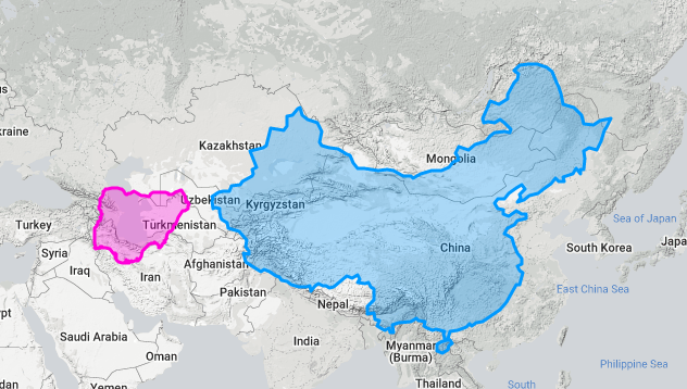 Map of Nigeria and China